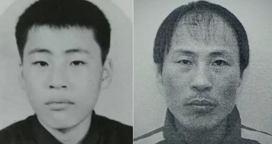 (좌측)정남규의 고등학교 졸업사진과 검거 직후 촬영된 모습. 그는 피해자에게 미안할 거면 죽이지도 않았다고 말했다. 사형 확정 31개월 만인 2009년 11월 서울구치소 독방에서 스스로 목숨을 끊었다. 중앙포토