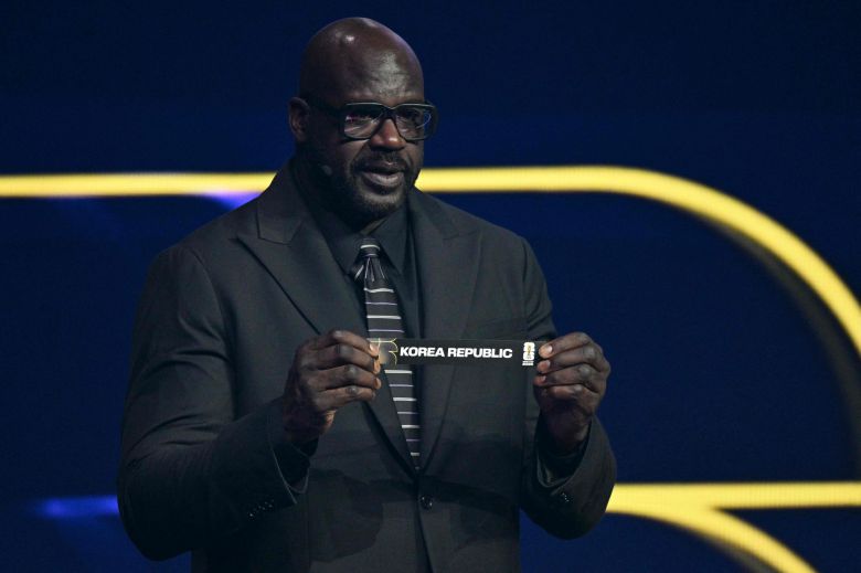 농구 스타 샤킬 오닐이 한국을 멕시코가 속한 A조에 뽑았다. AFP=연합뉴스