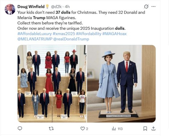 지난 9일(현지시간) 도널드 트럼프 대통령이 ″우리에겐 철강이 중요하고, 딸에겐 37개의 연필이나 인형은 필요없다″고 언급하자 네티즌들은 ″그럼 딸에게 크리스마스 선물로 철강을 선물하라는 거냐″는 등의 조롱 섞인 게시물을 올리고 있다. SNS 캡쳐