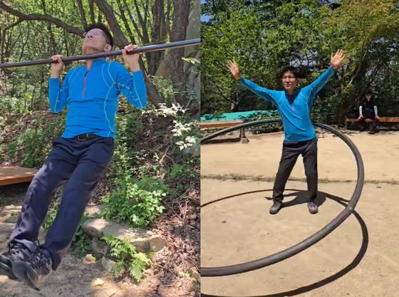 김재원 국민의힘 최고위원이 지난 6월 페이스북에 "다시 일상으로 돌아간 열혈청년 김문수. 오늘 아침 집근처 관악산에 올라 운동중"이라며 올린 사진. 김 최고위원 페이스북 캡처