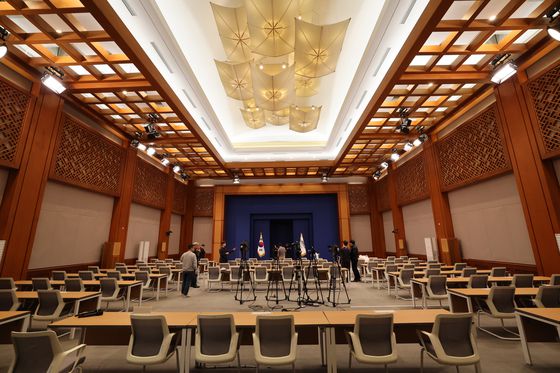 21일 청와대 춘추관의 대브리핑룸. [사진 대통령실사진기자단]