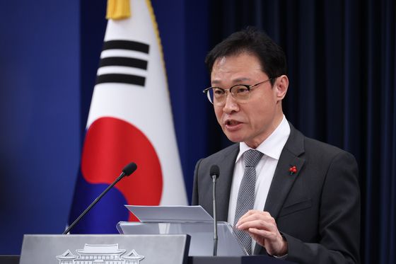 이규연 대통령실 홍보소통수석이 28일 청와대 춘추관에서 인선에 대한 브리핑을 하고 있다. 대통령실사진기자단