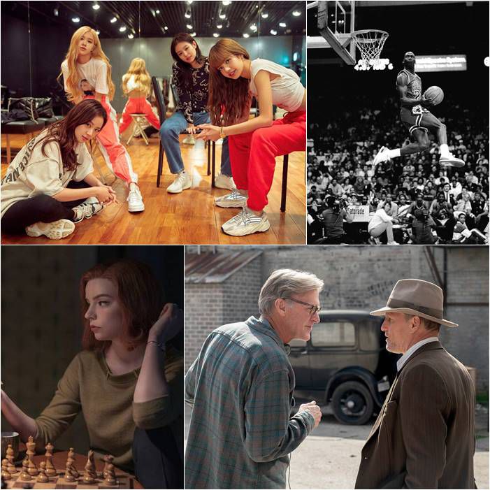 '블랙핑크: 세상을 밝혀라'-'마이클조던:더 라스트 댄스'-'하이웨이 맨'-'퀸스 갬빗' 스틸. 사진|넷플릭스