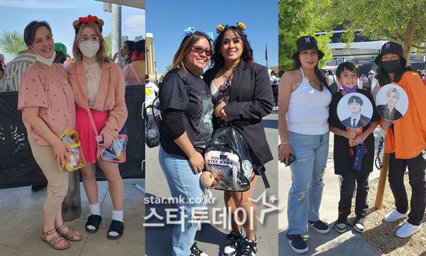 방탄소년단 라스베이거스 콘서트를 찾은 현지 아미들. 모녀 등 가족 아미가 총출동했다. 사진|박세연 기자