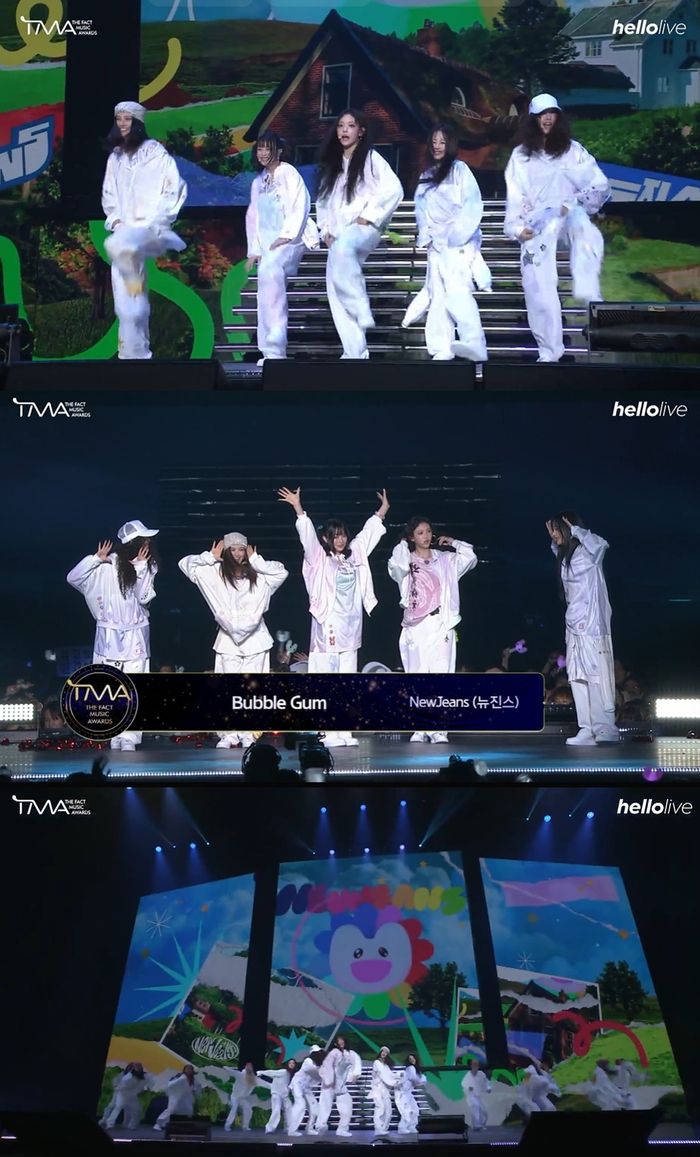 뉴진스. 사진ㅣ2024 TMA 방송 캡처