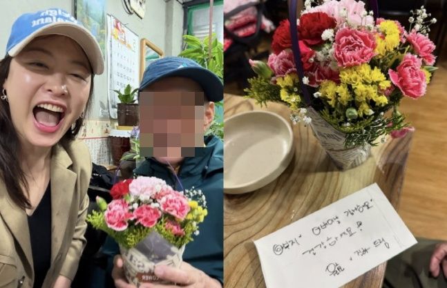 심진화와 고 김형은의 부친. 사진ㅣ심진화 SNS