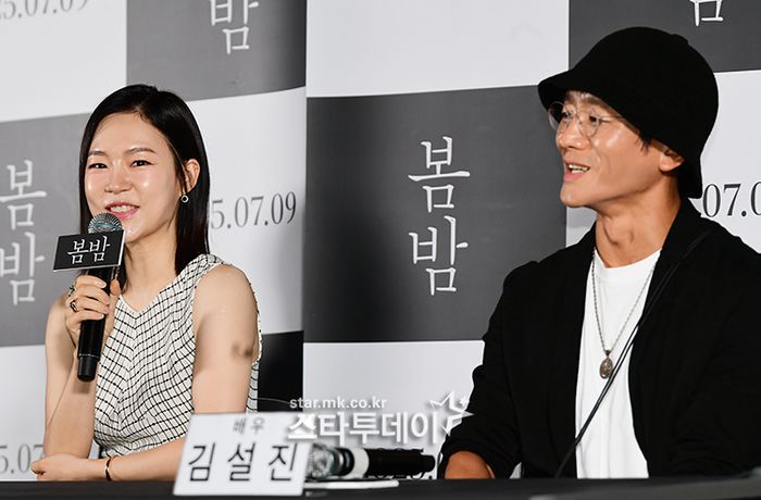 배우 한예리(왼쪽)와 김설진. <강영국 기자>