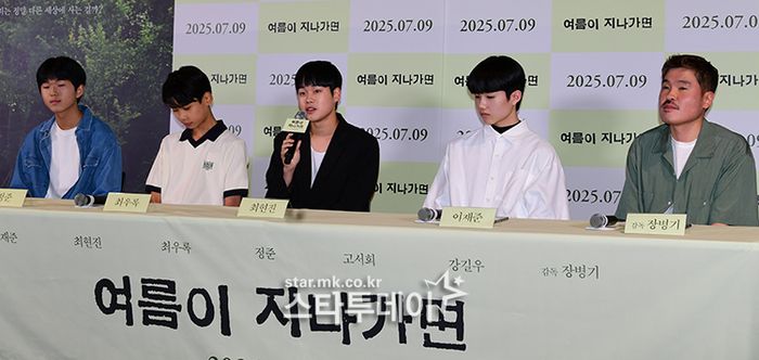 배우 정준(왼쪽부터), 최우록, 최현진, 이재준, 장병기 감독. <강영국 기자>