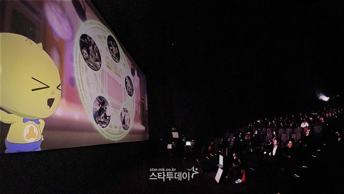 인터렉티브 시네마 시연. <강영국 기자>