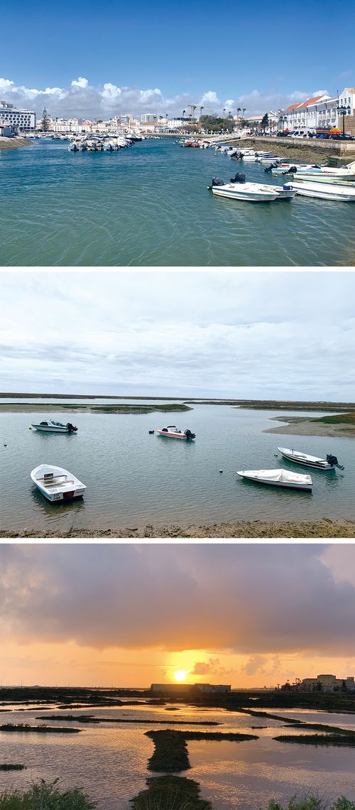 (위로부터) 파로 마리나 전경, 생태 관광의 중심지인 리아 포르모사 자연공원, 리아 포르모사 자연공원에서 바라본 일몰 풍경