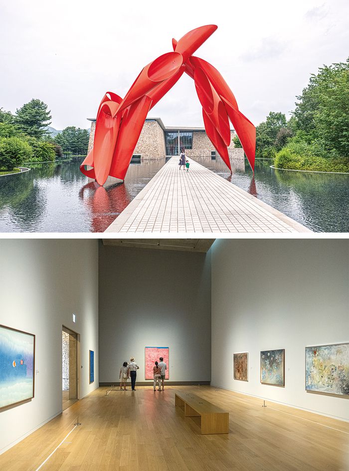 (위) 알렉산더 리버만의 작품 ‘아크웨이’ (아래) 뮤지엄 산 미술관