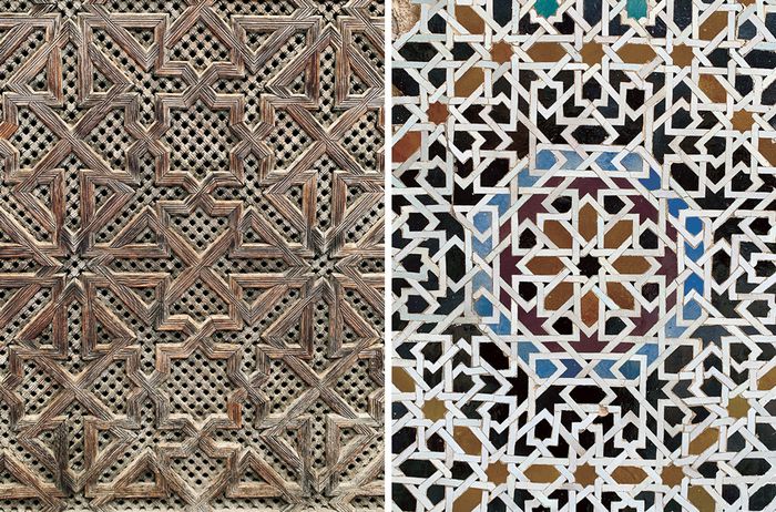 이슬람 신학교 벽면을 장식한 모로코 전통 건축 양식