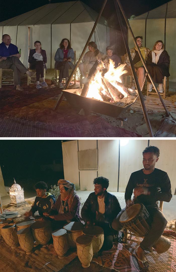 악기 연주와 음악이 더해진 캠프파이어 현장