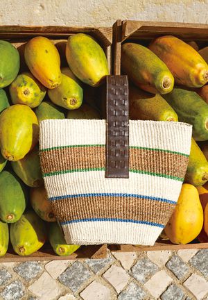 위크엔드 막스마라 지니아 사이잘 토트백