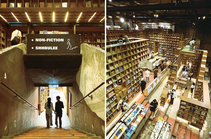 독특한 인테리어가 특징인 Book Xcess 서점은  REXKL(렉스케이엘) 최상층에 위치해 있다.