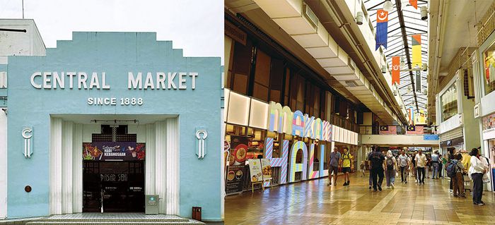 수공예품을 판매하는 센트럴 마켓 내·외부