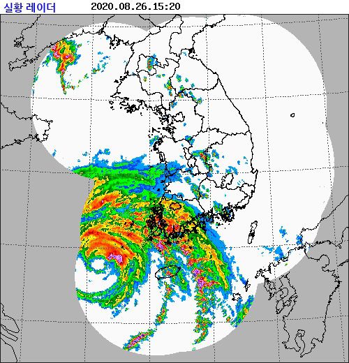 기상청 강수 예측 레이더 영상 (출처=기상청 홈페이지)