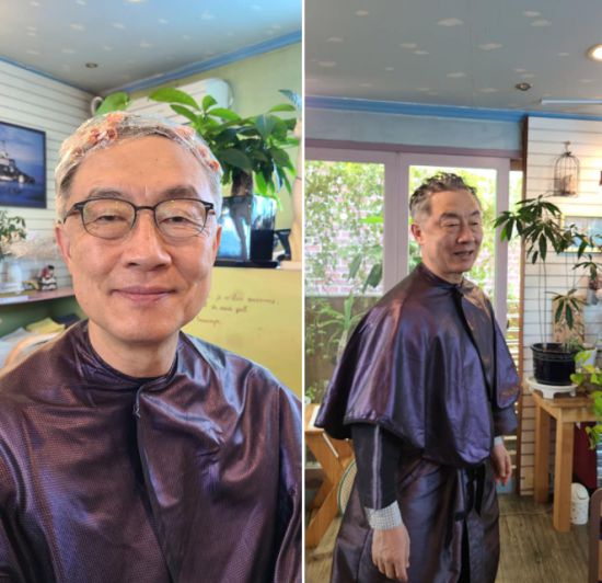 최재형 전 감사원장이 21일 페이스북을 시작했다. 첫 게시물로  헤어스타일 변신에 나선 사진을 올렸다. /사진=최 전 원장 페이스북