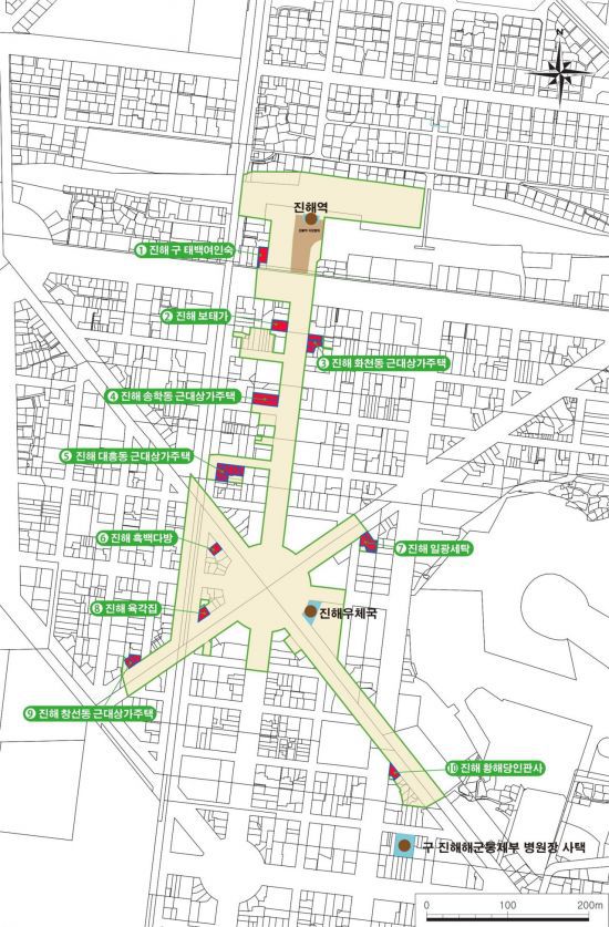 진해 근대역사문화공간 구역도