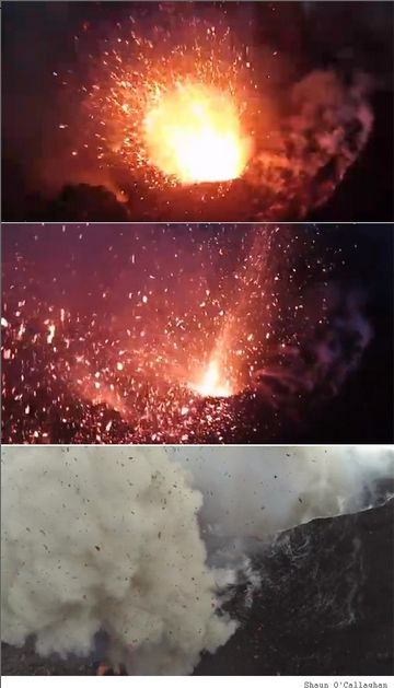 ▲화산 근접 촬영 영상이 공개돼 화제다.(출처:온라인커뮤니티)