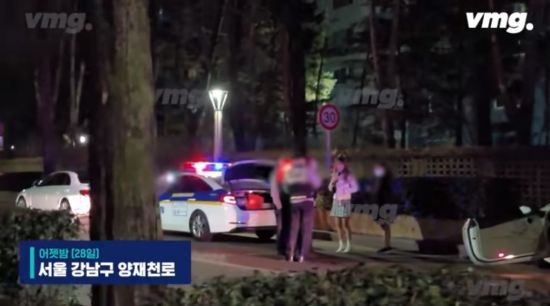 29일 SBS 뉴스 유튜브 채널 '비디오머그'가 전날밤 미스코리아 출신 방송인 서에진씨의 음주운전 사고 현장 모습이 담긴 영상을 공개했다. [사진=유튜브 채널 '비디오머그' 캡처]