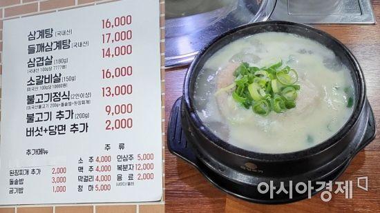 지난달 서울 기준 삼계탕 평균 가격은 1만4885원으로, 지난 1월 대비 4.0% 상승했다. 사진=김정완 기자 kjw106@