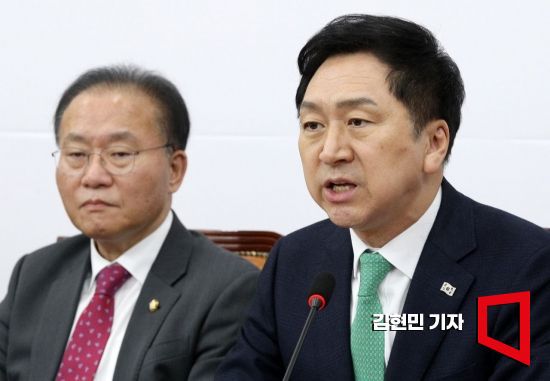김기현 국민의힘 대표가 13일 국회에서 열린 최고위원회의에서 발언하고 있다. 사진=김현민 기자 kimhyun81@