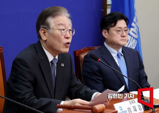 이재명 더불어민주당 대표가 6일 국회에서 열린 최고위원회의에서 발언하고 있다. 사진=김현민 기자 kimhyun81@