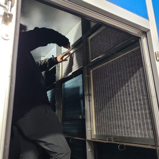 폐섬유 여과필터 설치 모습