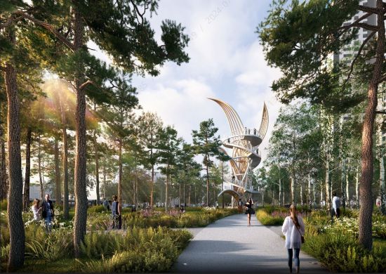 경부고속도로 동탄 지하화구간 상부공원에 조성될 소나무숲. [이미지출처=화성시]