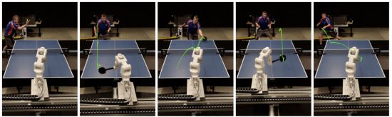 구글 딥마인드가 개발한 탁구 로봇이 인간과 탁구 시합을 하고 있다. 사진=구글딥마인드