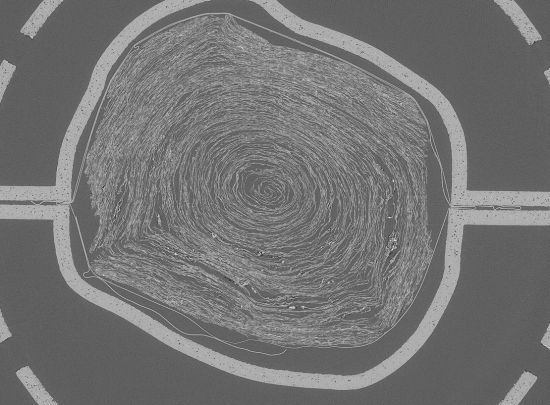 스캔한 두루마리의 내부. 베수비오 챌린지, CNN