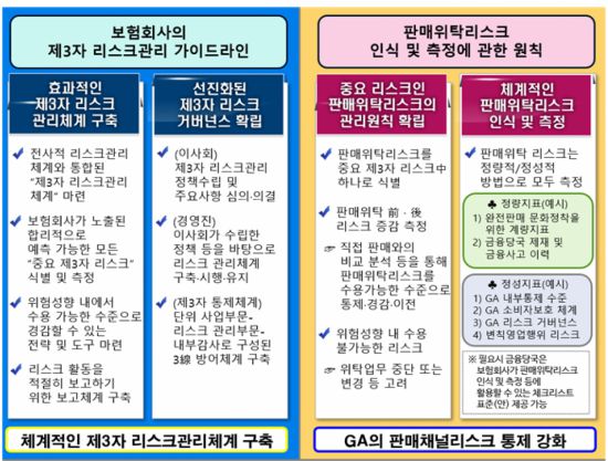 금융감독원이 25일 마련한 '보험사의 제3자 리스크관리 가이드라인'의 주요 내용. 금감원 제공