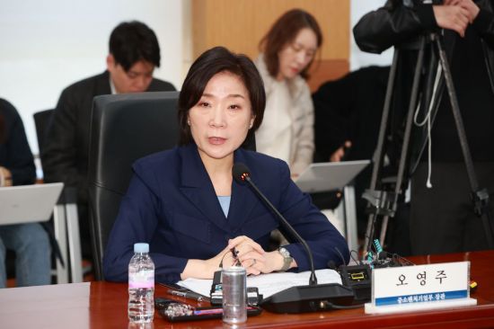 오영주 중소벤처기업부 장관이 3일 서울 강남구 서울본부세관에서 열린 '美 관세 대응 중기부-관세청 공동 수출 중소기업 현장 간담회'에서 모두 발언을 하고 있다. 중소벤처기업부 제공