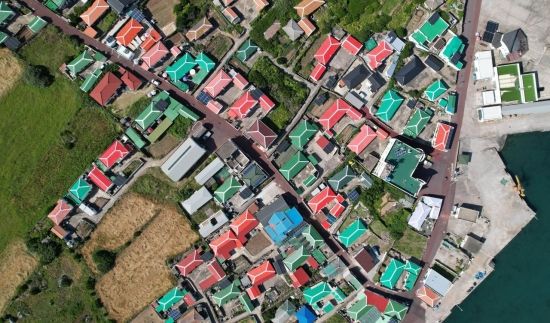 하늘에서 내려다본 가파도 하동마을