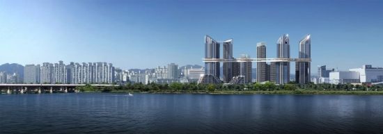 HDC현대산업개발이 제안한 용산정비창 전면1구역 투시도. HDC현산 제공