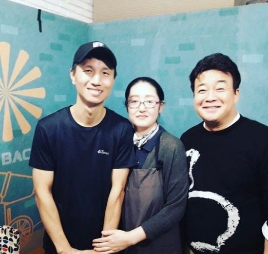제주도에서 연돈을 운영 중인 김응서·김소연 씨 부부, 백종원 더본코리아 대표. 인스타그램