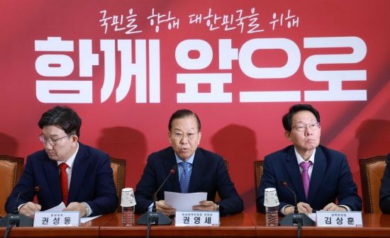 권영세 국민의힘 비상대책위원장이 8일 국회에서 열린 비상대책위원회의에서 발언하고 있다. 2025.5.8 김현민 기자