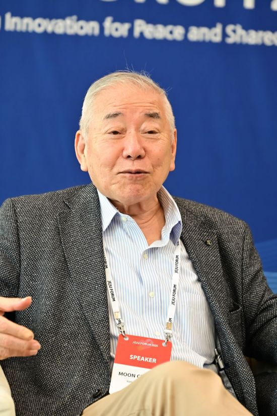 문정인 연세대 명예특임교수(전 대통령 통일외교안보특별보좌관)가 지난달 30일 제주국제컨벤션센터에서 아시아경제와 인터뷰를 하고 있다. 제주포럼 사무국