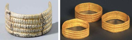 공주 왕릉원 2호분에서 출토한 반지(왼쪽)와 경주 황남대총 북분에서 발견한 반지