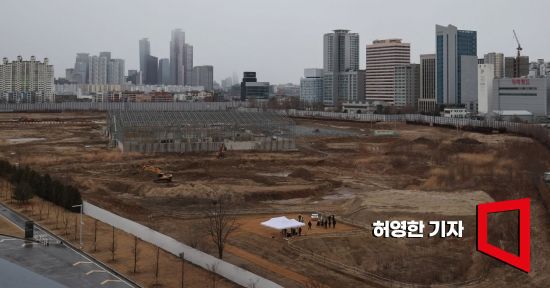 국제업무지구 예정지인 용산 정비창 터 전경. 2024년 2월 촬영. 허영한 기자 younghan@