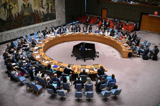 24일(현지시간) 이란 핵 문제 논의하는 유엔 안보리 회의장．  AFP·연합뉴스