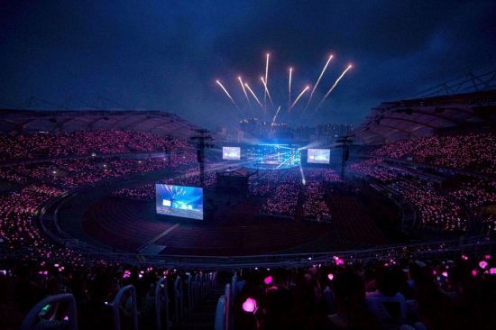 5일 경기 고양시 일산서구 고양종합운동장 주경기장에서 열린 '블랙핑크 월드 투어 데드라인 인 고양'(BLACKPINK WORLD TOUR  IN GOYANG) 전경. YG엔터테인먼트