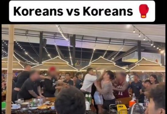 태국 파타야서 한국인 관광객 패싸움. 사진 유튜브 캡처
