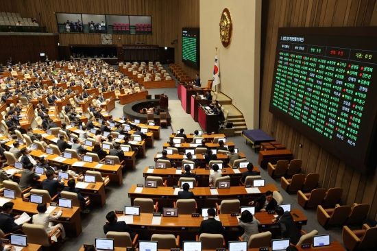 3일 국회 본회의에서 상법 일부개정법률안이 통과되고 있다. 2025.7.3 김현민 기자