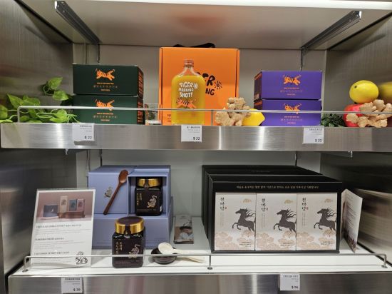 테이스트 오브 신세계 내 진저샷 '타이거모닝' 제품이 진열돼 있다. 사진=박재현 기