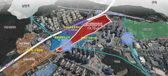 신내차량기지 일대 현황. 중랑구 제공.