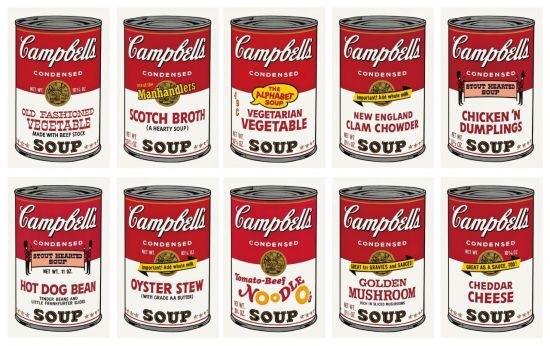 앤디 워홀 'Campbell’s SoupⅡ (F. & S.Ⅱ.54-63)'(1969), 추정가 5억원~10억원. 서울옥션