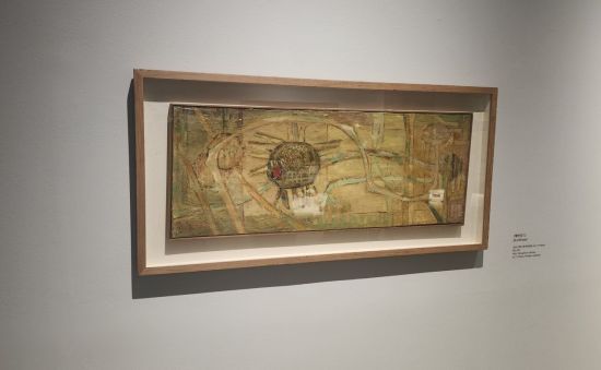 김창열 '해바라기'(1995). 앵포르벨 직전 시기 작품으로, 이번 전시에서 처음 공개한 작품. 서믿음 기자