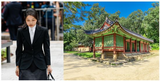 김건희 여사와 종묘 망묘루. 강진형 기자 궁능유적본부